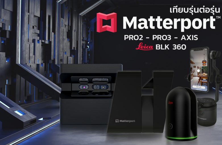 เปรียบเทียบรุ่นต่อรุ่น Matterport Axis, Pro2, Pro3 และพี่ใหญ่อย่าง Leica BLK 360