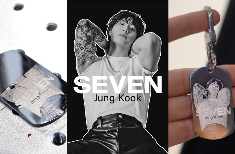 แกะสลักส่งเพลง Seven-JUNG KOOK ลงบน STANDARD TAG