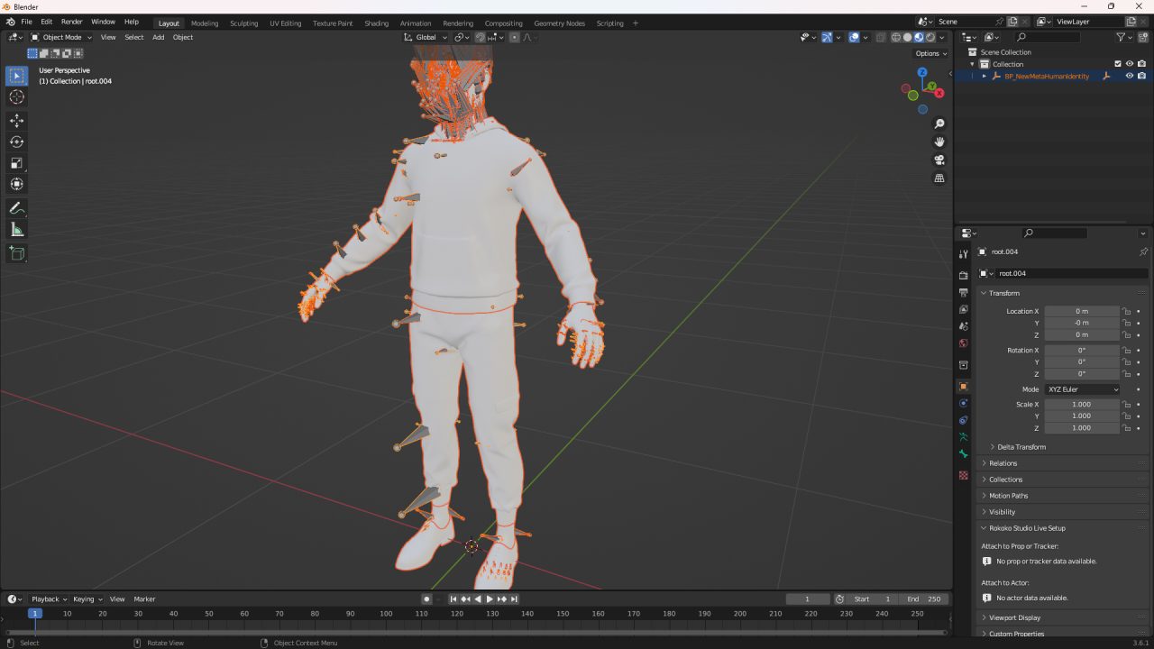 Meta Humans Mocap Export Meta Human ไปยัง Blender สำหรับทำ Mocap Live Steaming - Me ...