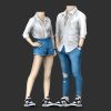 GIFT ME |โมเดลฟิกเกอร์ชุดเสื้อเชิ้ตกางเกงยีนส์คู่ ชุดลำลอง ชุดพรีเวดดิ้ง Prewedding Figure (032)